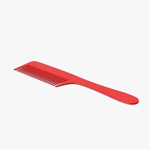 3D Red Hairbrush model