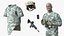 Soldier in Night Vision Goggles Grey Camo Walking 3D