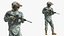 Soldier in Night Vision Goggles Grey Camo Walking 3D