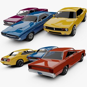 Generic Lowpoly Muscle Cars 01 model