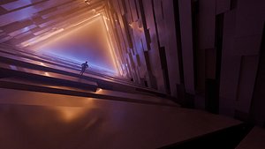 3D Sci-Fi Triangular Megastructure Corridor model
