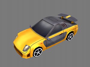 3D model car orange color