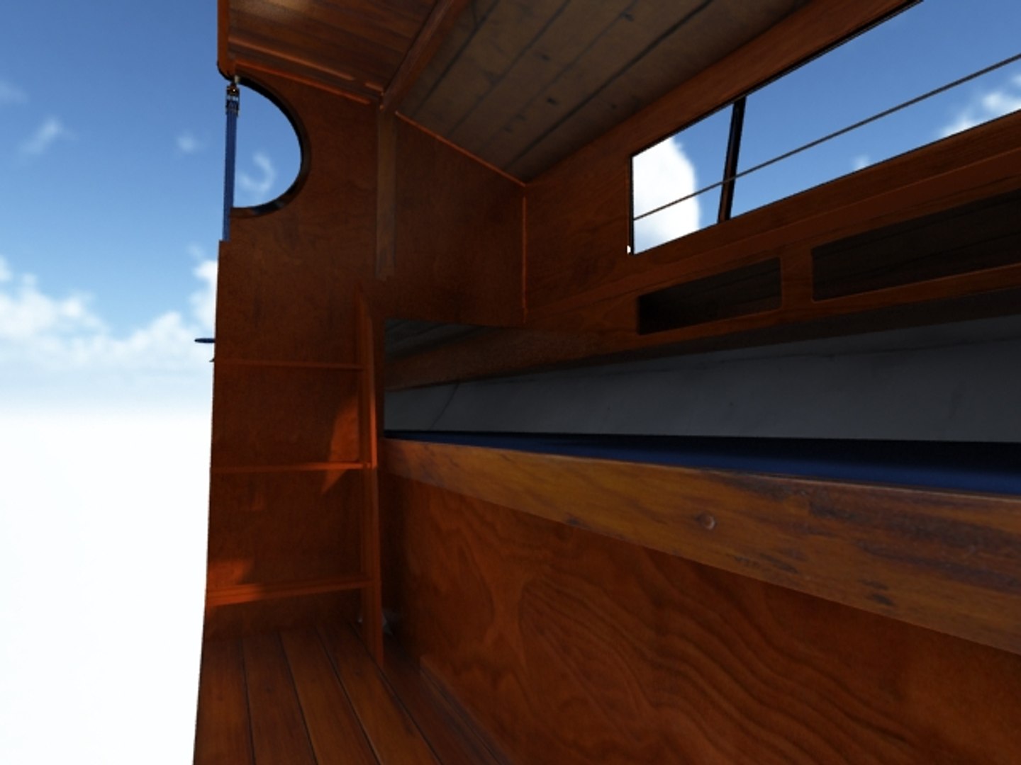 3d sailboat wood