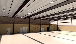3D hangar aircraft airport model