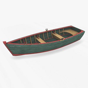 Old Wooden Boat 02 Low-poly PBR 3D model