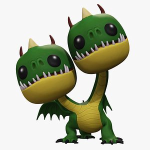 Two-Headed Dragon  Funko Style Poseable 3D Print Model 3D
