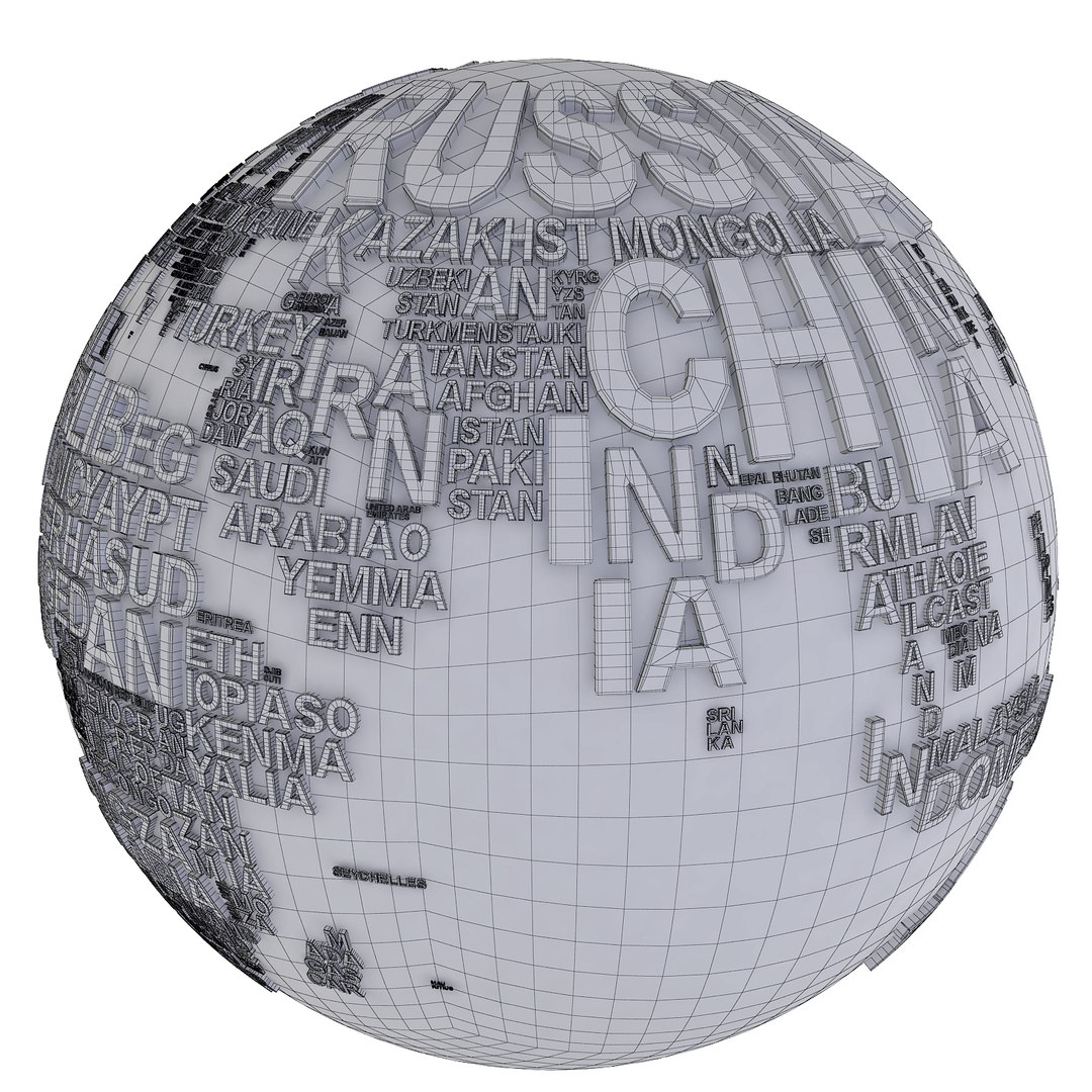 3d Continent World Globe Model