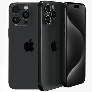 3D iPhone 15 Pro Max Black Titanium