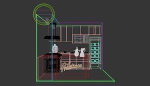 3D model Kitchen booth