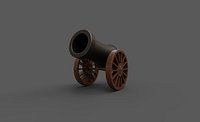 Stylized Cannon Low-poly 3D model