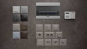 3D Luxury Electrical Switches Set 1