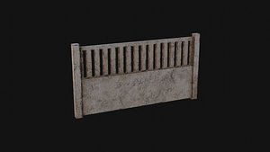 3D Concrete Fence model