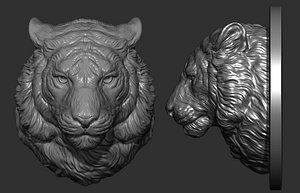3D model Tiger head pendant