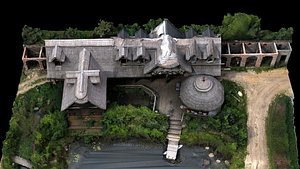 abandoned derelict villa house terrain photogrammetry 3D model