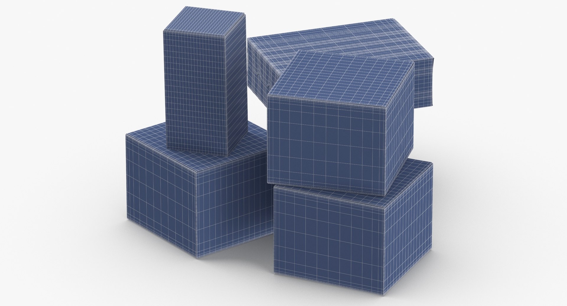 3D Cardboard Box Set 01 Model - TurboSquid 1597223