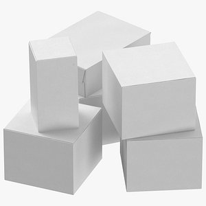 3D cardboard box set 01 model