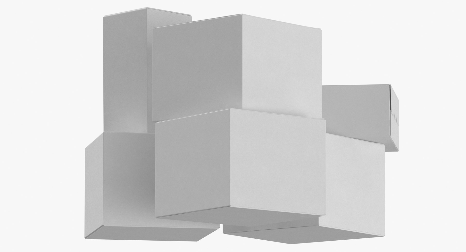 3D Cardboard Box Set 01 Model - TurboSquid 1597223