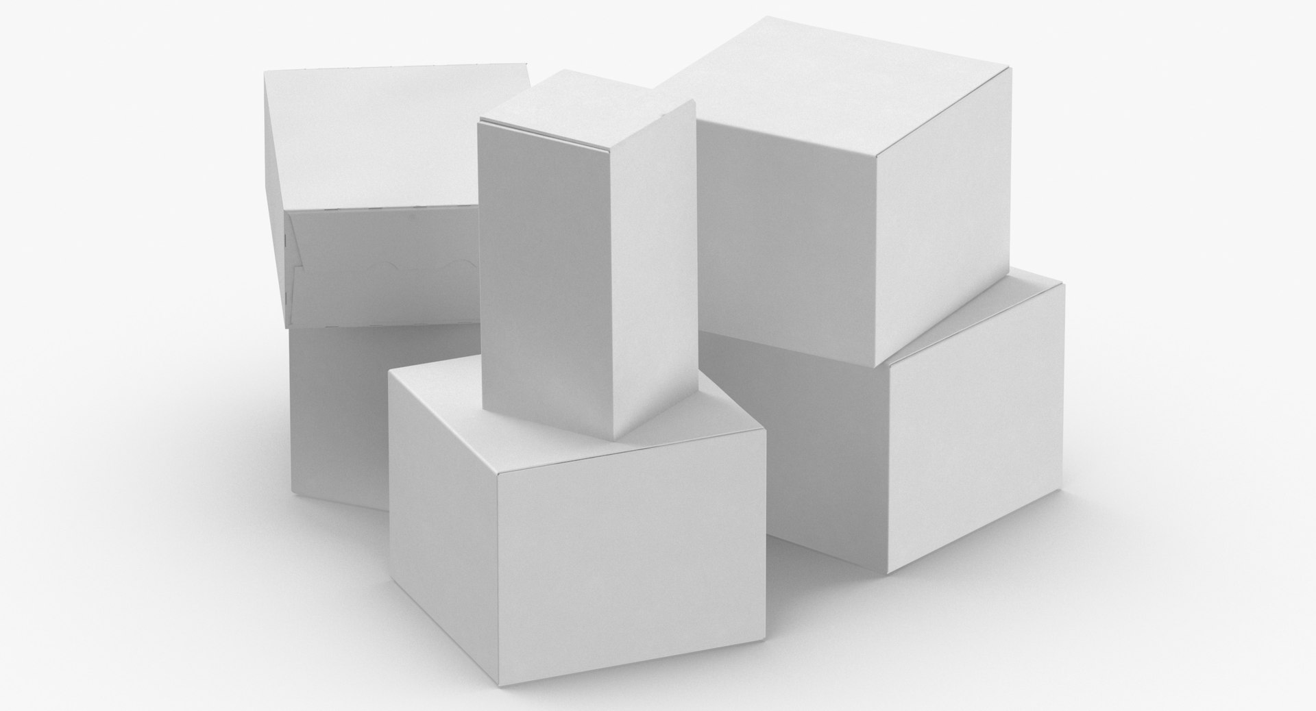 3D Cardboard Box Set 01 Model - TurboSquid 1597223