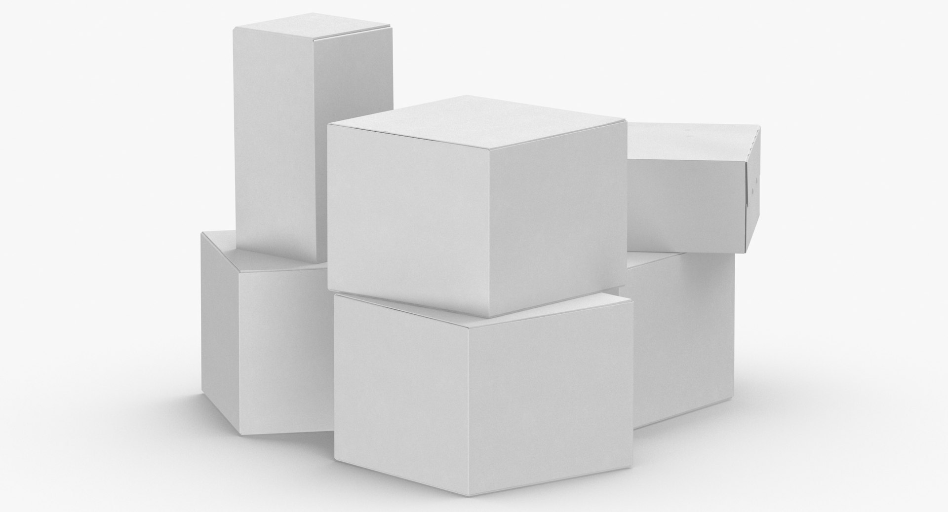 3D Cardboard Box Set 01 Model - TurboSquid 1597223