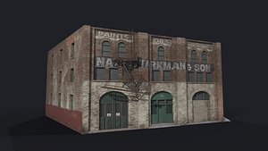 wall factory building 3D model