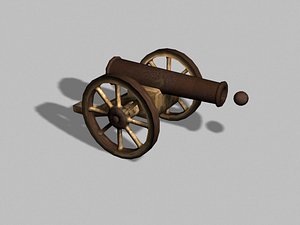 Old Cannon Lo Poly Unity