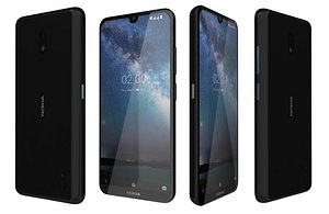 Nokia 2 2 Black Low Poly 3D model
