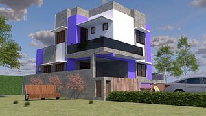 The Violet Concrete House 3D model