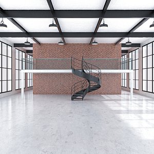 3D Industrial loft and office space 11