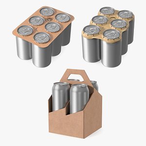 Paperboard Packaging with Aluminium Cans Collection 3D