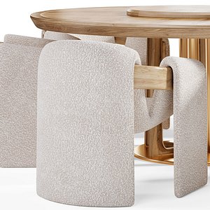 Sari lounge chair and Petrus round dining table