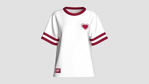 3D Girls Love Print White T-shirt