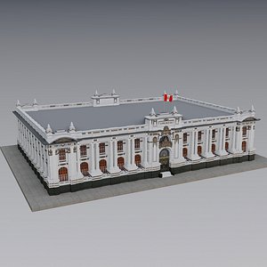 3D Congreso del Peru - Congress of the Republic of Peru Low poly 3D