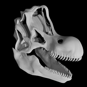 3D model Rigged Brachiosaurus Skull