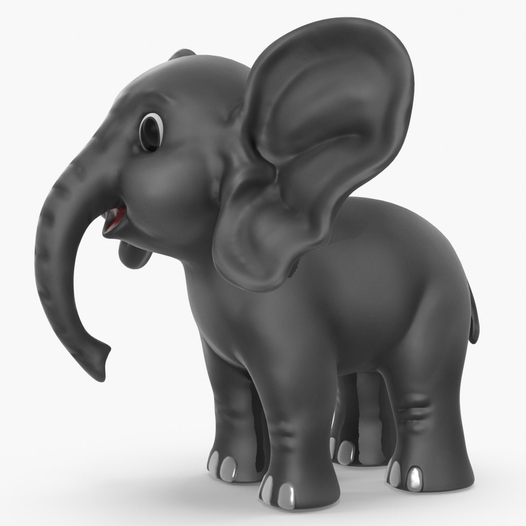 Cute Cartoon Elephant 3D model preview