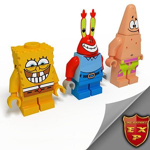 Lego Man Sponge Bob with friends