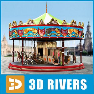 carousel amusement park 3d model