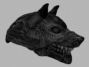 head of a zombie wolf