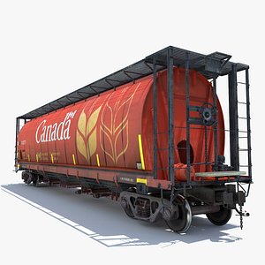 3d model railway grain car cargo train