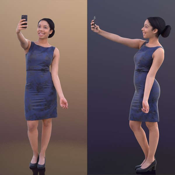 3D woman selfie