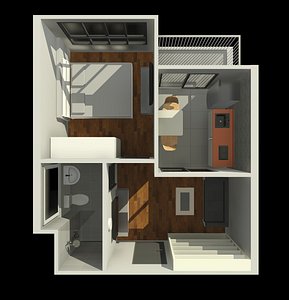 Apartment room by REVIT 25R17 model