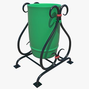 3D trashcan ashcan model