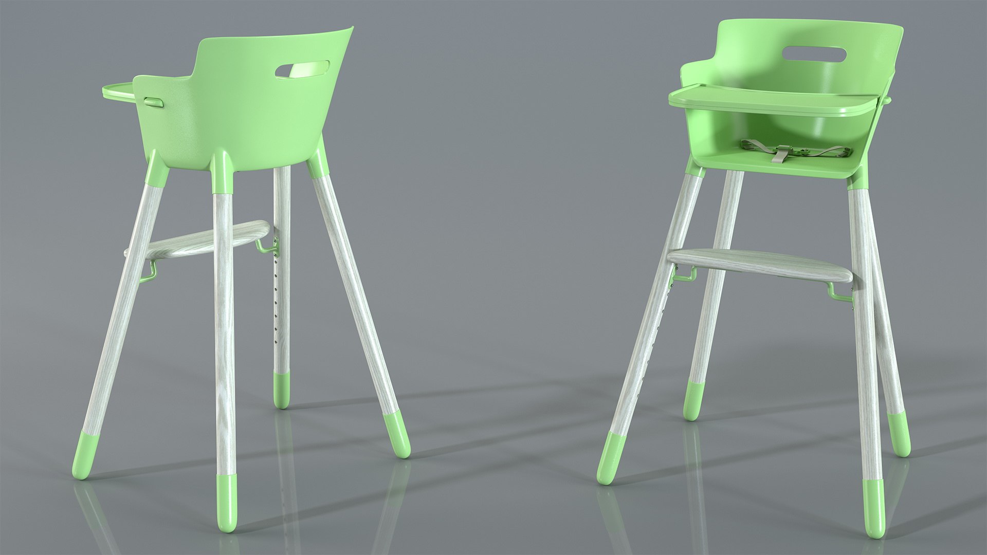 Baby Dining Highchair 3D model preview