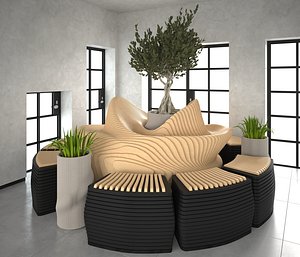 3D model parametric Recreation area in the shopping
