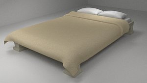 3d bed sheet pillows model