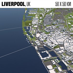 Liverpool 50x50km City Map