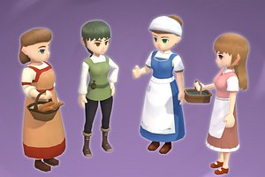 Stylized NPC - Female Peasants Pack model