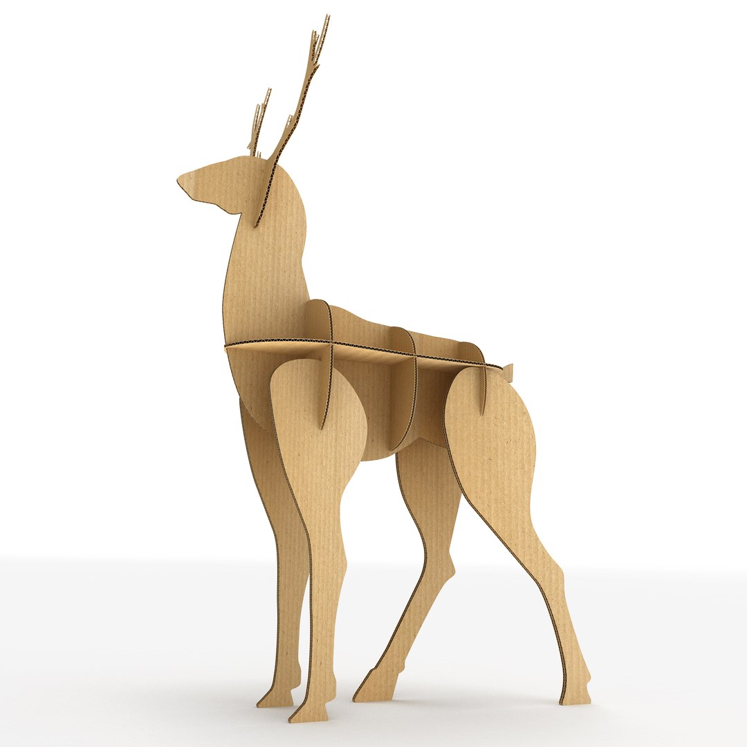 3d Model Deer Cardboard