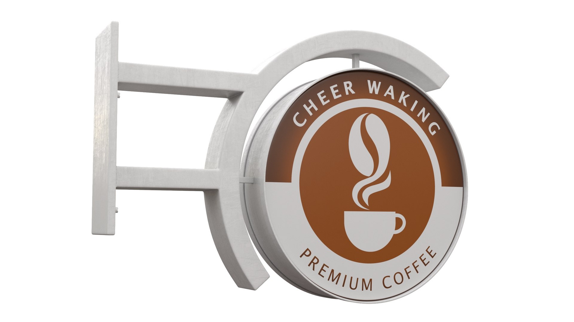 Coffee Shop Signage Wall Mounted 3D model preview