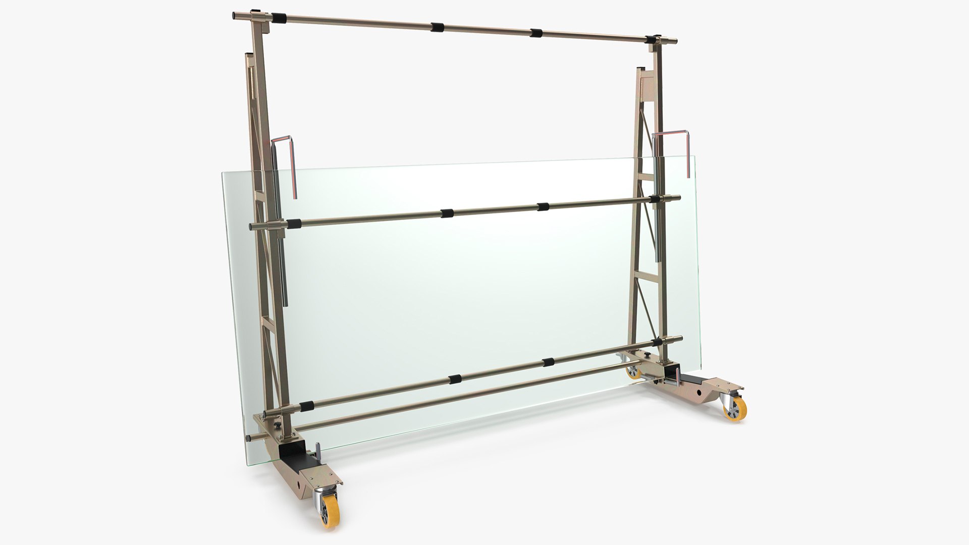 Heavy Duty Steel Glass Transport Rack 3D model preview