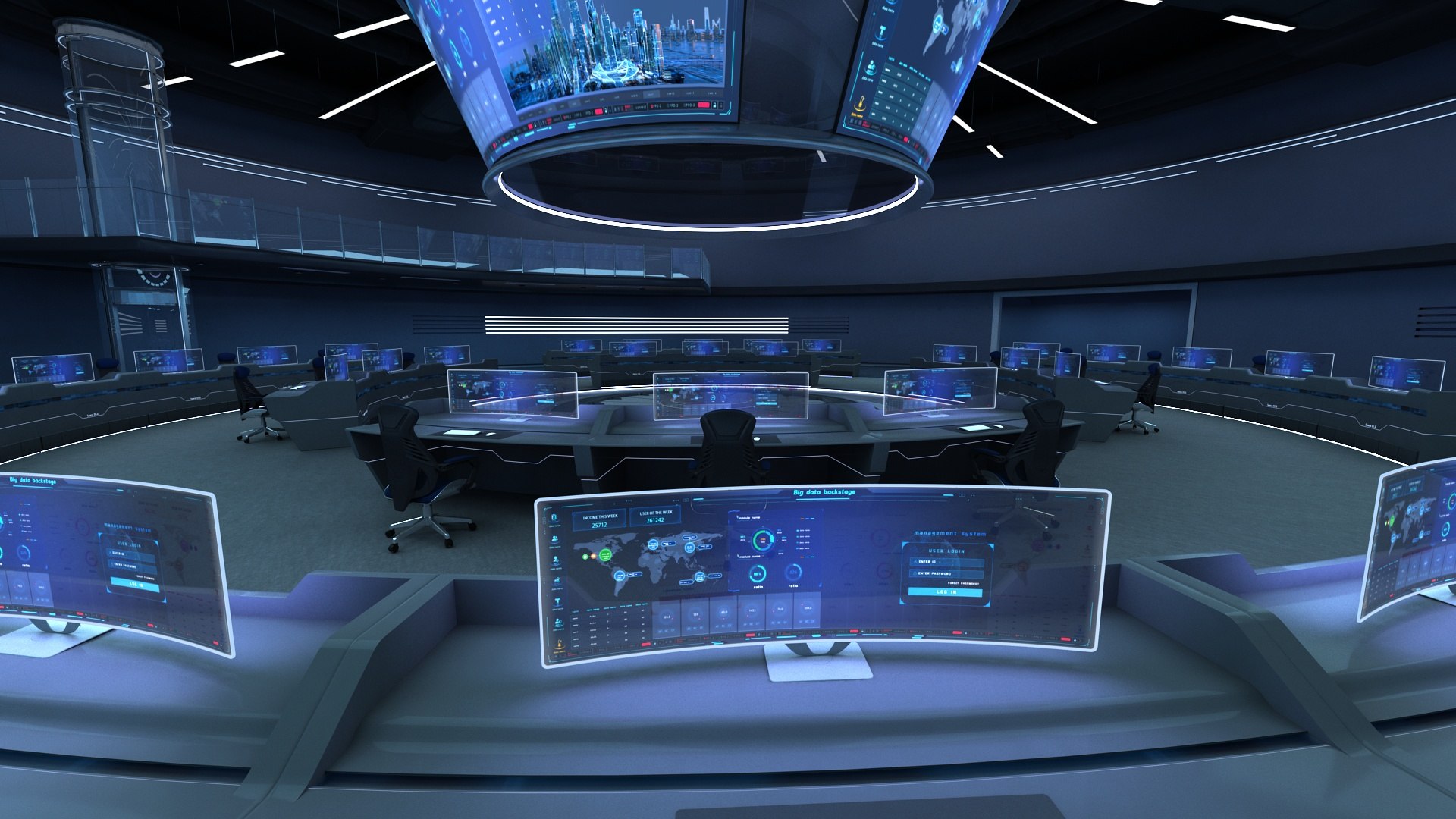 Monitoring Center Command Center 3D Model - TurboSquid 2004190